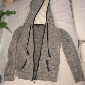 Grey hoodie with tassels